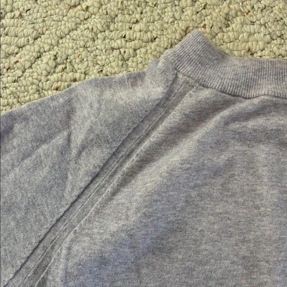A New Day Grey & Purple Crewneck Sweater with Ribbed Cuff Detail